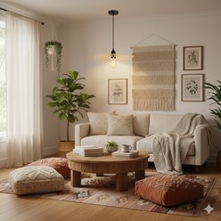 Lampa wisząca 1xE27 Boho z odkrytą żarówką 45cm