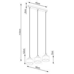 Lampa wisząca industrialna SAVAR 3xE27 czarna