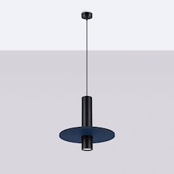 Lampa wisząca filcowa Pelta 1xGU10 czarno-granatowa
