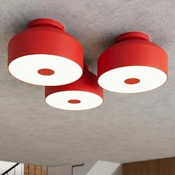 Lampa sufitowa okrągła Omiq 4xE27 czerwona