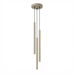 Lampa wisząca potrójna tuba Pastelo 3P 3xG9 okrągła taupe
