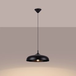 Lampa wisząca z okrągłym kloszem Gina 1xE27 czarna