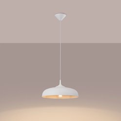Lampa wisząca z okrągłym kloszem Gina 1xE27 biała