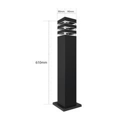 słupek ogrodowy 65cm czarny malibu z czujnikiem 