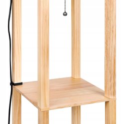 Lampa stojąca Square 1xE27 160cm drewniana