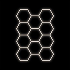 Lampa LED Hexagon 11xHEX czarna 368W 4000K