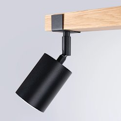 Lampa drewniana z reflektorami Fager 2xGU10 czarna