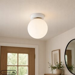 Lampa sufitowa mleczna kula Bali 15cm 1xE27 biała