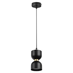 Lampa wisząca klepsydra Kai GX53 czarno-złota
