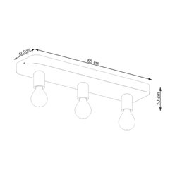 Lampa sufitowa industrialna TAVO 3xE27 beton