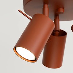 Kinkiet okrągły z reflektorami Ring 3xGU10 ochra czerwona