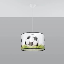 Lampa wisząca dziecięca Football C 40 1xE27 biało-czarno-zielona
