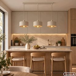 Potrójna lampa wisząca E27 Velto Loft listwa 60cm beżowa