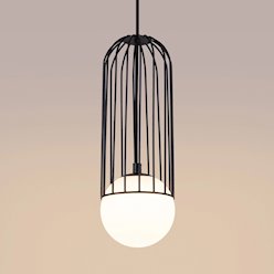 Lampa wisząca kula z dekoracją Brina 1xG9 czarna