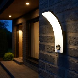 lampa elewacyjna czarna z czujnikiem