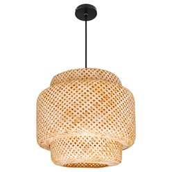 Lampa wisząca Boho 1xE27 dekoracyjna bambus 40cm