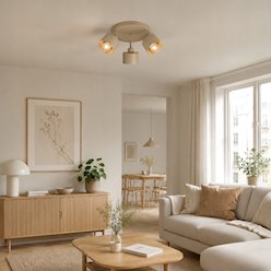 Lampa sufitowa Loft 3xE27 Elena ruchoma okrągła beżowa