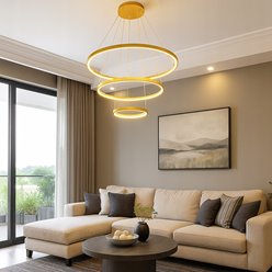 Lampa wiszące okręgi LED Rings 20-40-60 cm 77W złota