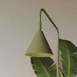 Lampa podłogowa ze stożkowym kloszem Nox 1xE14 zielona oliwka