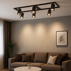 Żyrandol nowoczesny z reflektorami 6xGU10 Bueana czarny