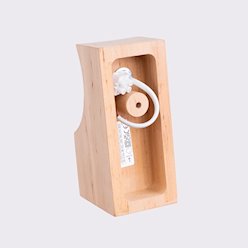 Kinkiet drewniany mleczna kula Bulbo 1xG9 naturalne drewno