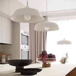 Lampa wisząca z okrągłym kloszem Frika 1xE27 biała