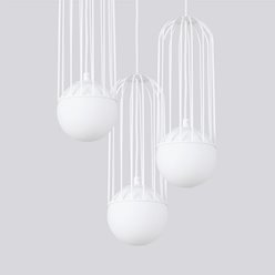 Lampa wisząca potrójna Brina okrągła 3xG9 biała