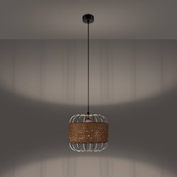 Lampa wisząca Loft FOST 1xE27 czarna ze sznurem