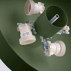 Lampa sufitowa okrągła Omiq 4xE27 zielona oliwkowa