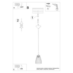 Lampa wisząca industrialna LEYO 1xE27 czarna