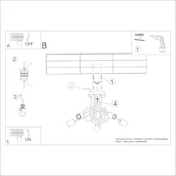 Żyrandol drewniany Ember 5xE27 czarny/naturalne drewno