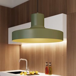 Lampa wisząca klasyczna Bilo 1xE27 zielona oliwka