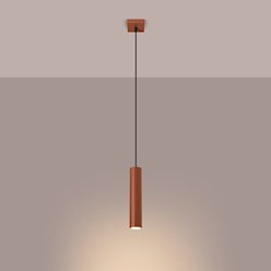 Lampa wisząca pojedyncza tuba Lagos 1xGU10 ochra czerwona
