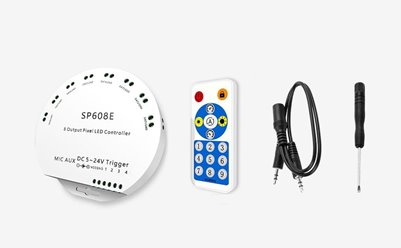 Sterownik LED Digital RGB Muzyczny Bluetooth 8 kanałów z pilotem