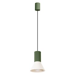 Lampa wisząca loftowa Estria 1xE14 beżowa/zielona oliwka