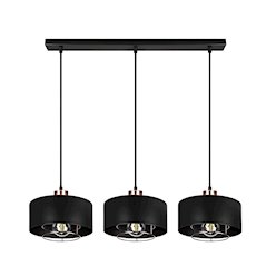 Potrójna lampa wisząca E27 Velto Loft listwa 60cm czarna-miedź