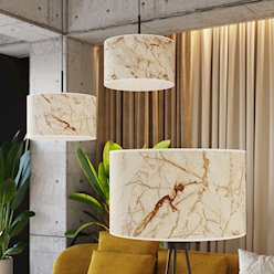 Lampa podłogowa z abażurem Nevia 1xE27 beżowy marmur