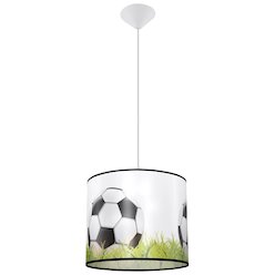 Lampa wisząca dziecięca Football C 30 1xE27 biało-czarno-zielona
