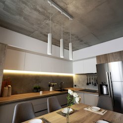Lampa wisząca 3xGU10 ryflowane tuby - biała