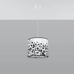 Lampa wisząca dziecięca Football B 30 1xE27 biało-czarna