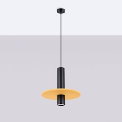 Lampa wisząca filcowa Pelta 1xGU10 czarno-żółta