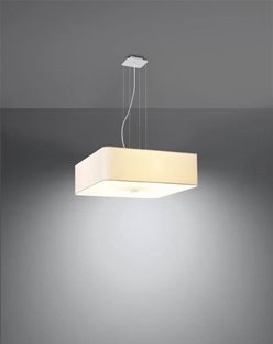 Lampa wisząca LOKKO kwadratowa 55x55 5xE27 biała