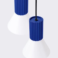 Lampa wisząca potrójna Estria 3xE14 biało-ultramarynowa