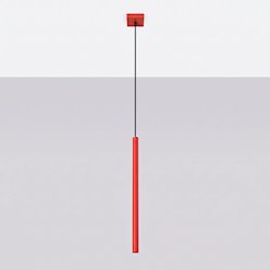 Lampa wisząca pojedyncza tuba Pastelo 1xG9 czerwona