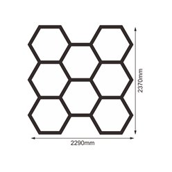 Lampa LED Hexagon 8xHEX czarna 280W 6500K