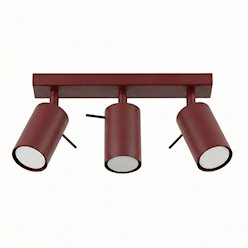 Kinkiet listwa z reflektorami Ring 3xGU10 burgundowy