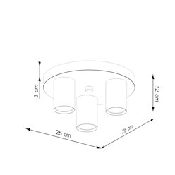 Lampa sufitowa tuby Lagos 3xGU10 okrągła biała