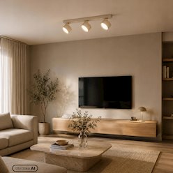 Listwa sufitowa 40cm z okrągłymi reflektorami 3xGX53 beżowa