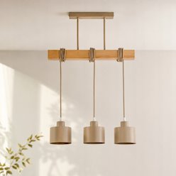 Lampa wisząca belka 3xE27 Elena beżowa