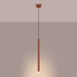 Lampa wisząca pojedyncza tuba Pastelo 1xG9 ochra czerwona